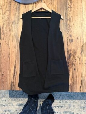 Apt 9 Black Knit Open-Front Sleeveless Cardigan Vest